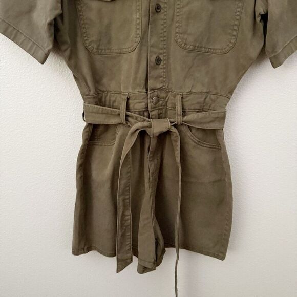 UNIVERSAL THREAD | Romper Utility Style Short Sleeve Army Olive Green | Small - Picture 4 of 8
